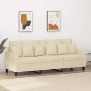 Driezitsbank 180 cm stof crème