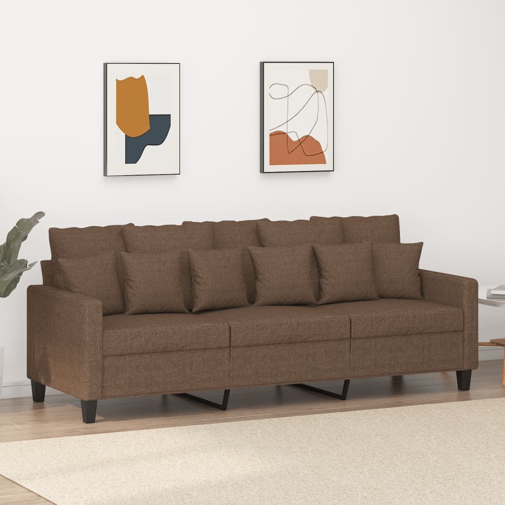 Driezitsbank Stof 180 cm Bruin