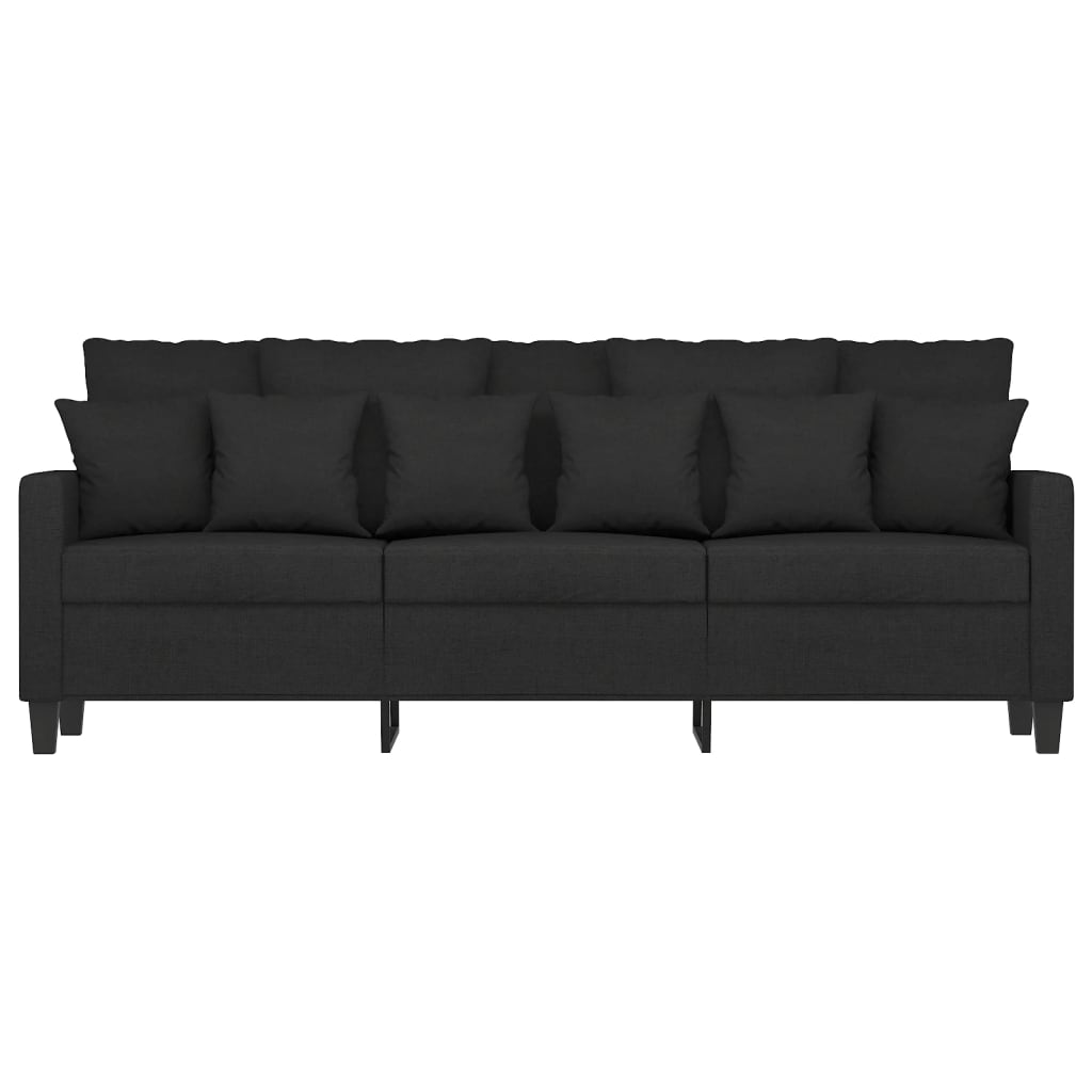 Driezitsbank Stof 180 cm Zwart