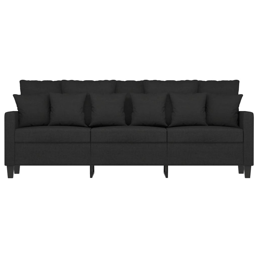 Driezitsbank Stof 180 cm Zwart