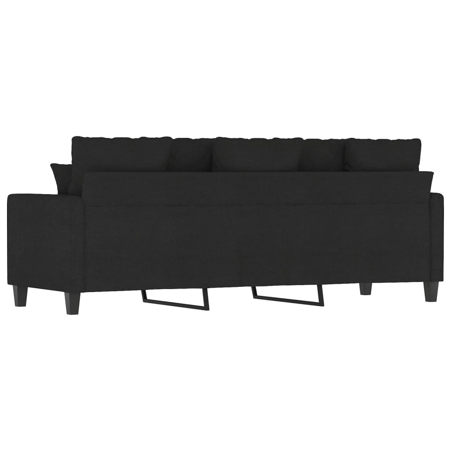 Driezitsbank Stof 180 cm Zwart