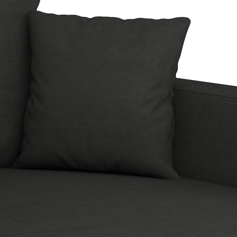 Driezitsbank Stof 180 cm Zwart