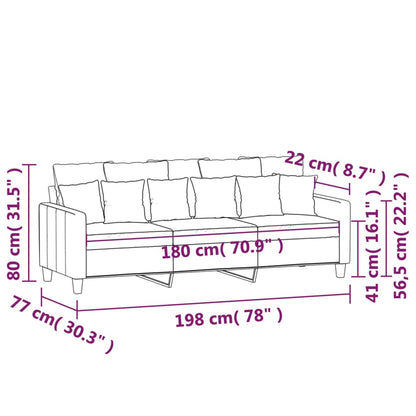 Driezitsbank Stof 180 cm Wijnrood