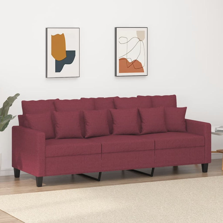 Driezitsbank Stof 180 cm Wijnrood