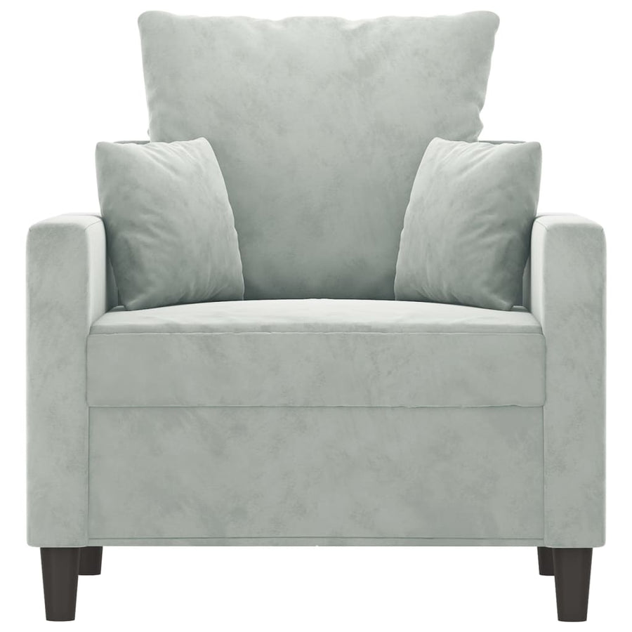 Fauteuil Fluweel 60 cm Lichtgrijs