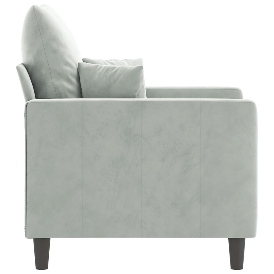 Fauteuil Fluweel 60 cm Lichtgrijs