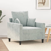 Fauteuil 60 cm fluweel lichtgrijs 78x77x80 cm