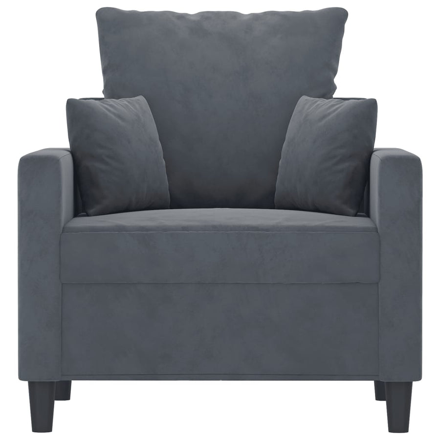 Fauteuil Fluweel 60 cm Donkergrijs
