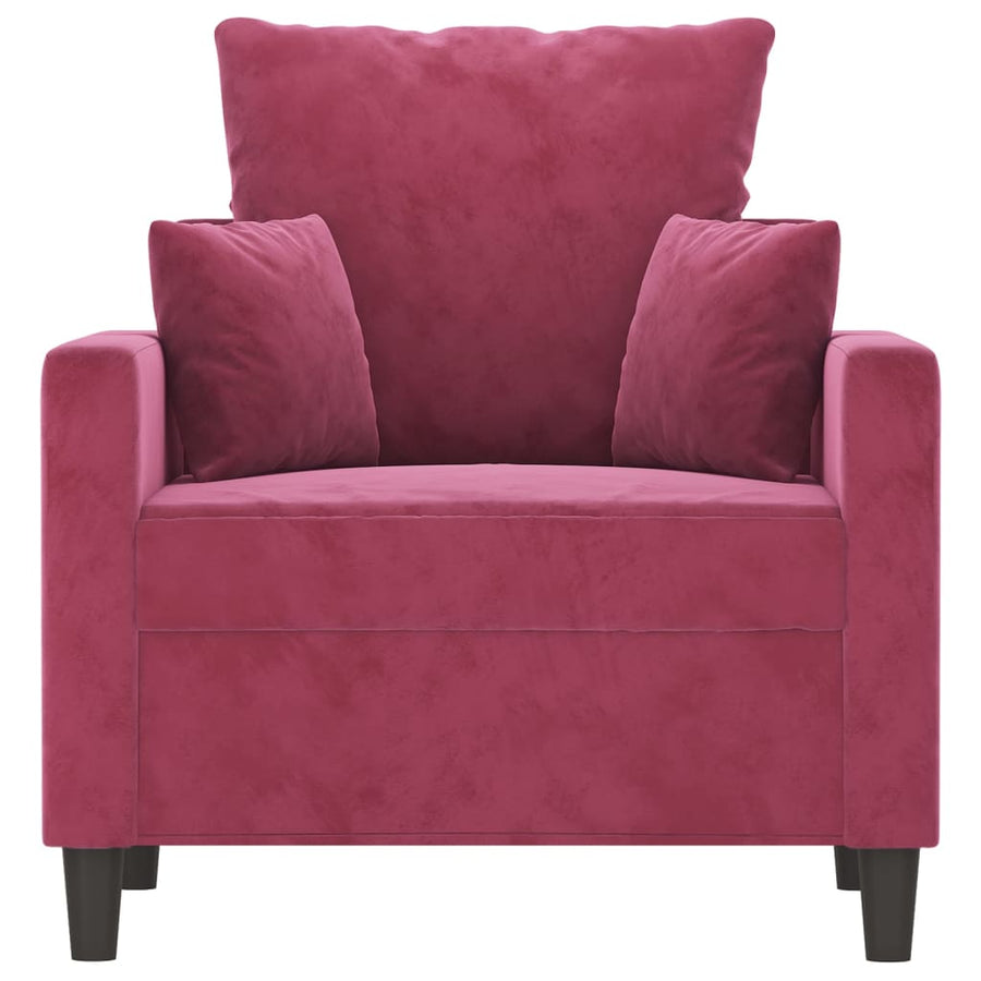 Fauteuil Fluweel 60 cm Wijnrood