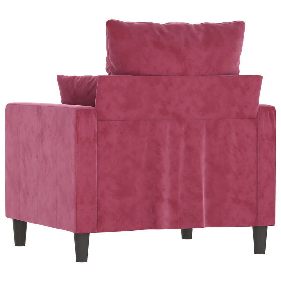 Fauteuil Fluweel 60 cm Wijnrood