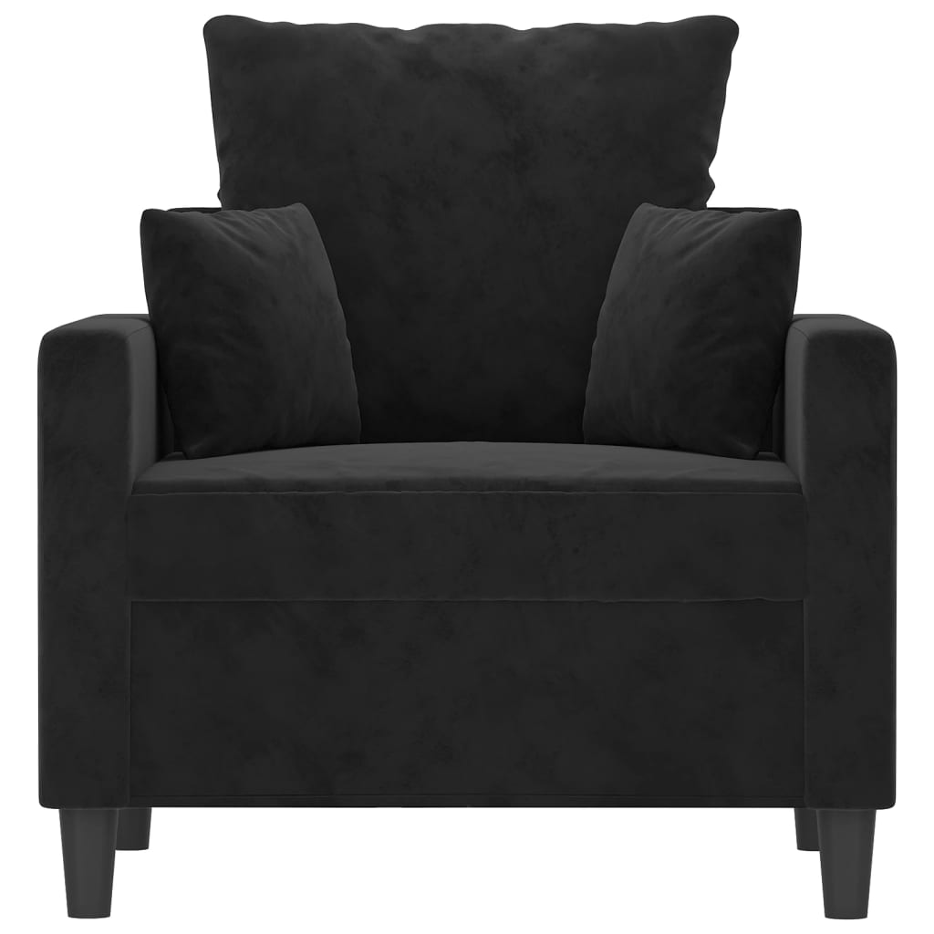 Fauteuil Fluweel 60 cm Zwart