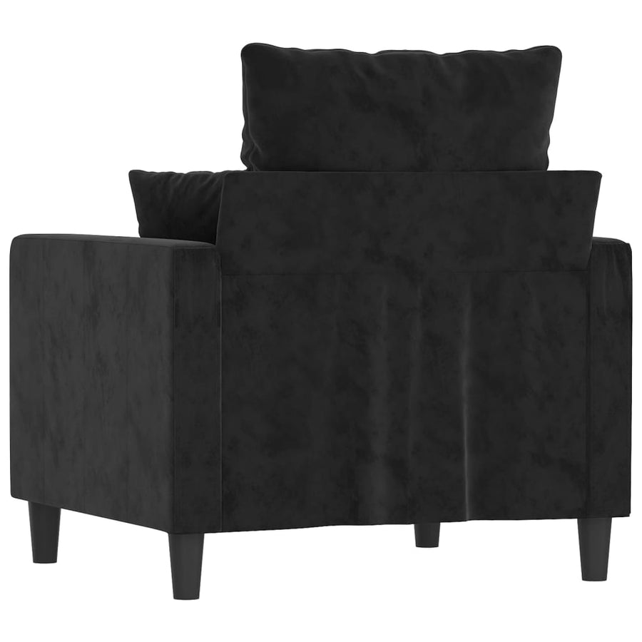 Fauteuil Fluweel 60 cm Zwart