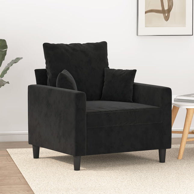 Fauteuil Fluweel 60 cm Zwart