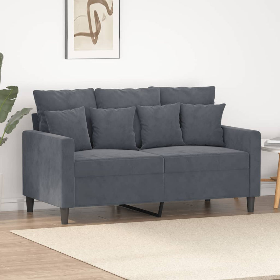Tweezitsbank Fluweel 120 cm Donkergrijs