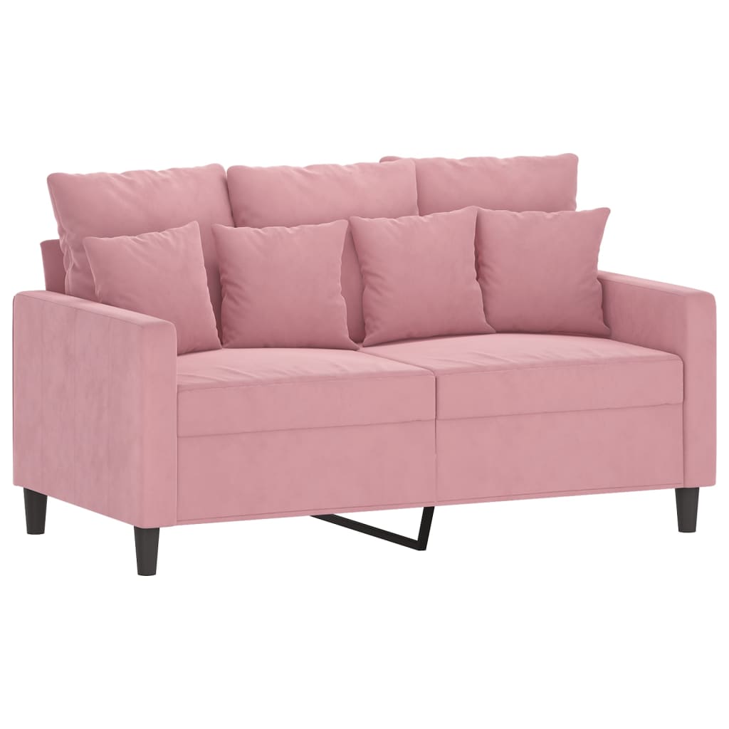 Tweezitsbank 120 Cm Fluweel 138 cm Roze