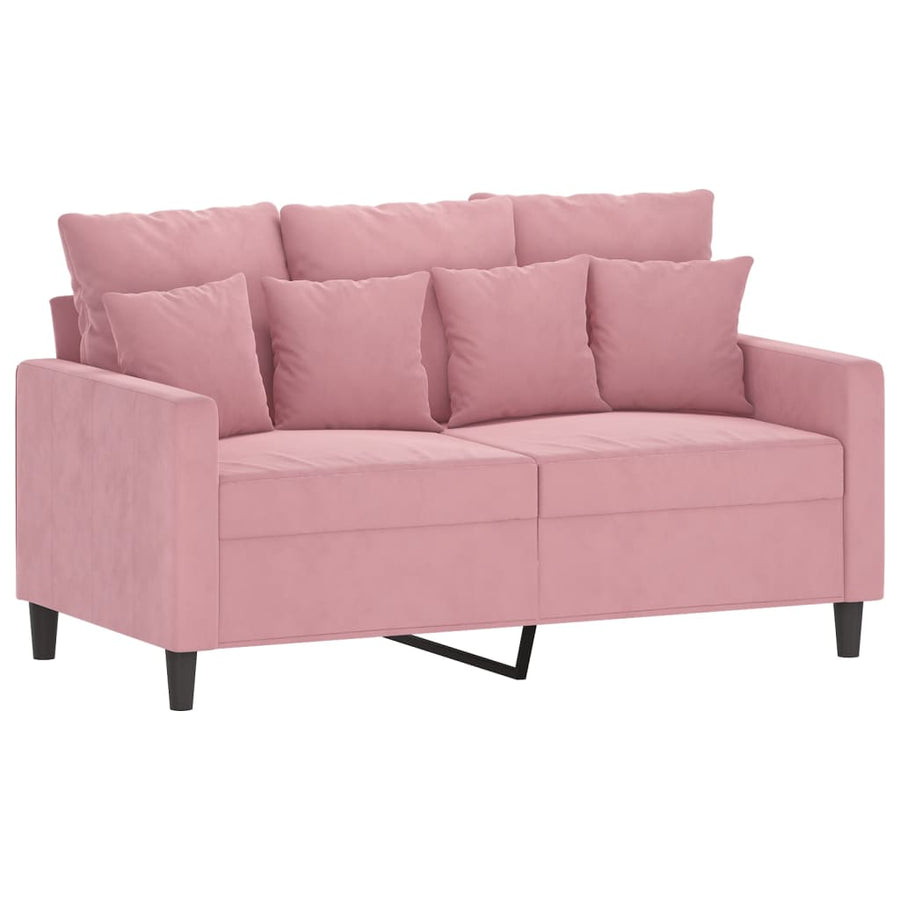 Tweezitsbank 120 Cm Fluweel 138 cm Roze