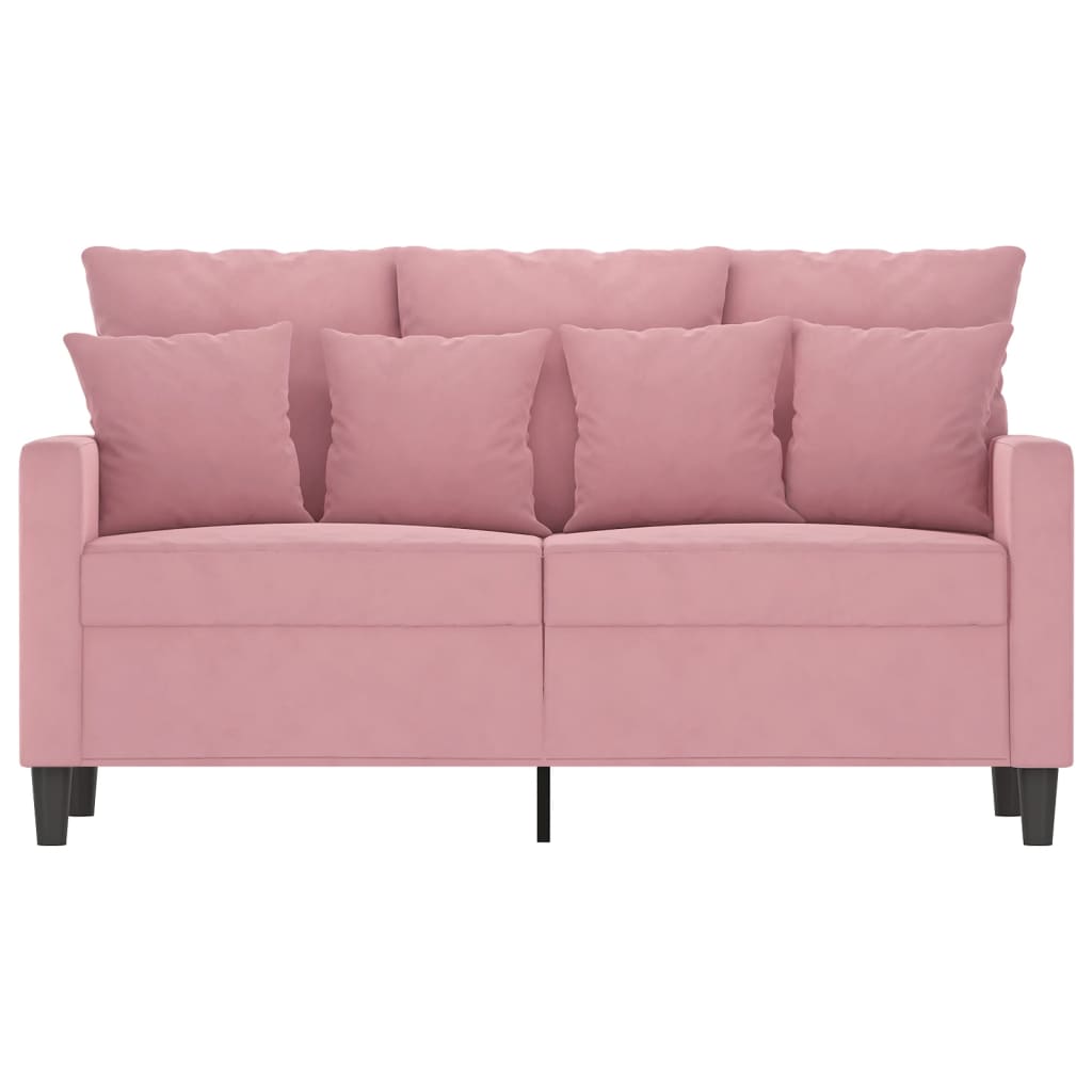 Tweezitsbank 120 Cm Fluweel 138 cm Roze