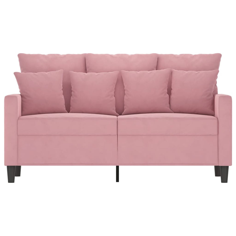 Tweezitsbank 120 Cm Fluweel 138 cm Roze