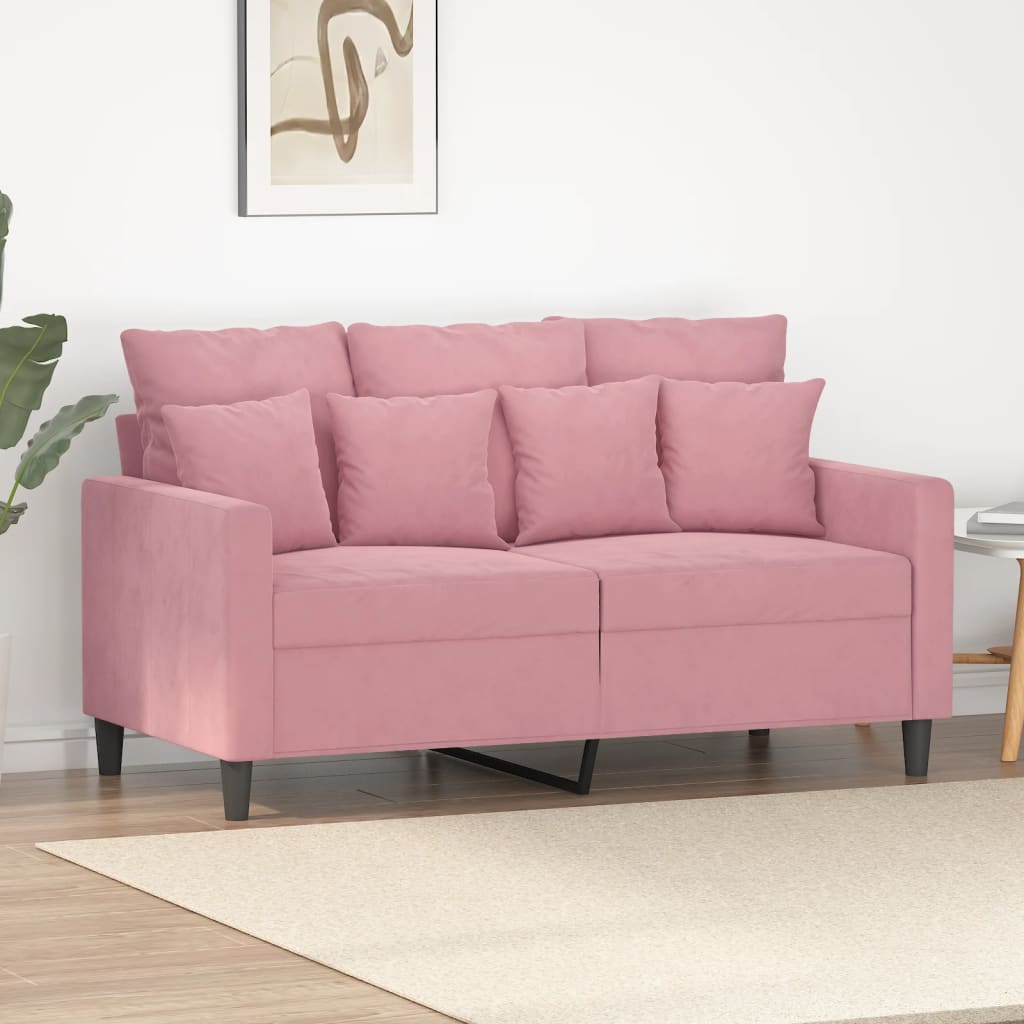 Tweezitsbank 120 Cm Fluweel 138 cm Roze