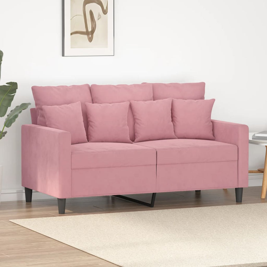 Tweezitsbank 120 Cm Fluweel 138 cm Roze