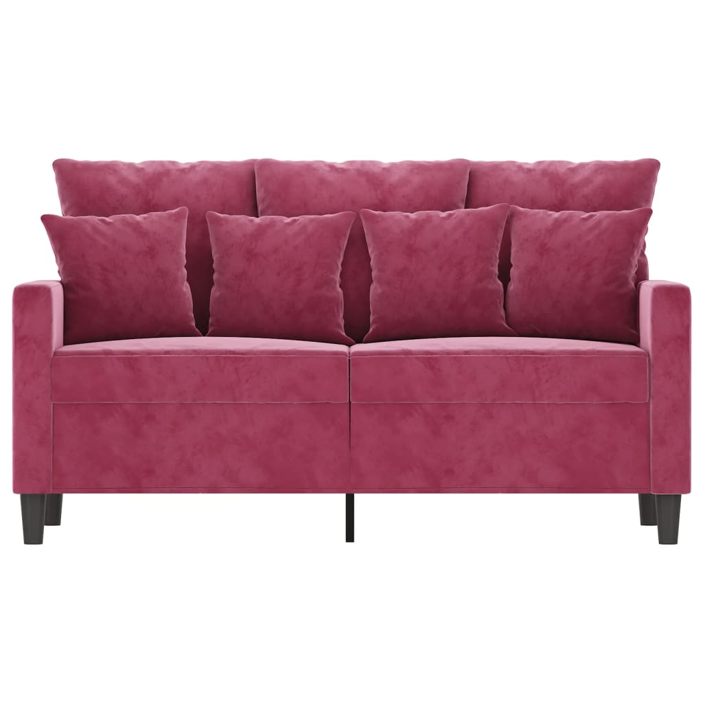 Tweezitsbank Fluweel 120 cm Wijnrood