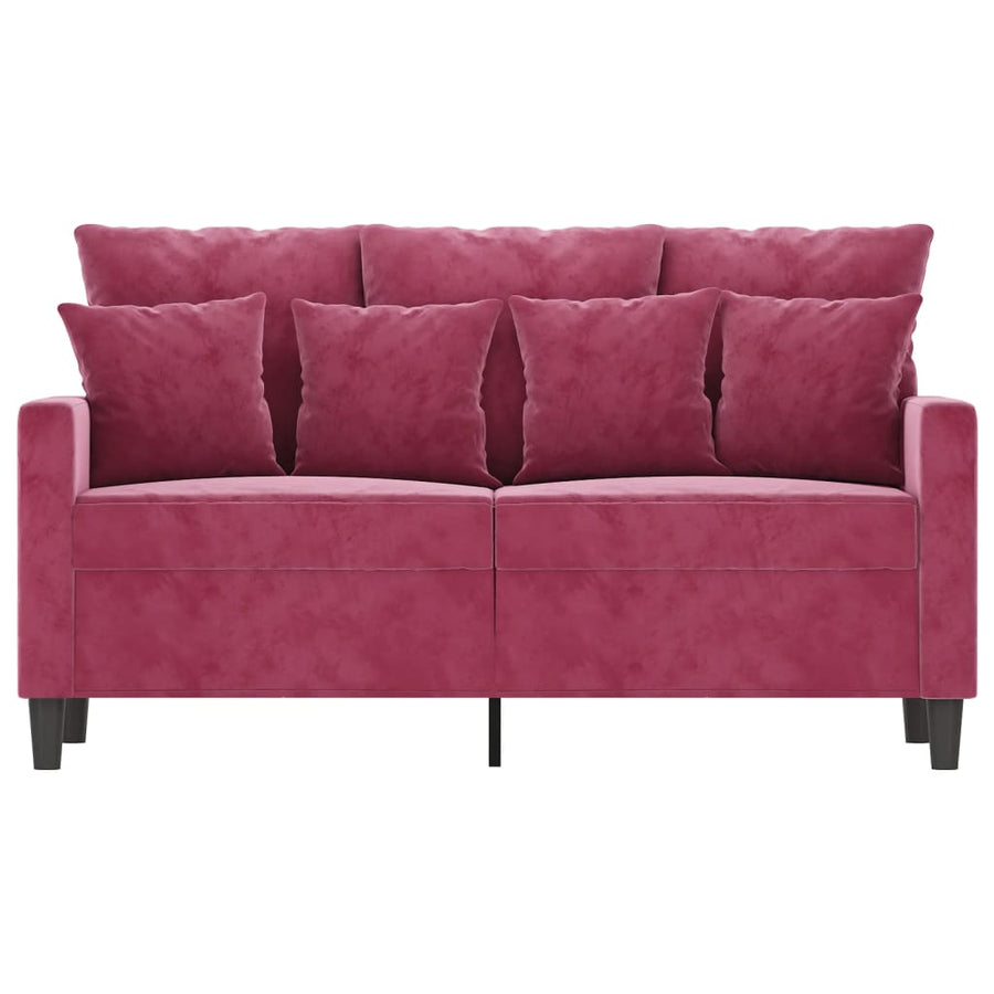 Tweezitsbank Fluweel 120 cm Wijnrood