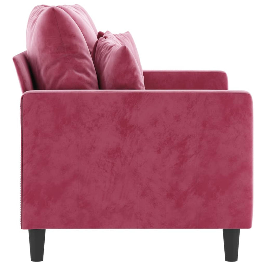 Tweezitsbank Fluweel 120 cm Wijnrood