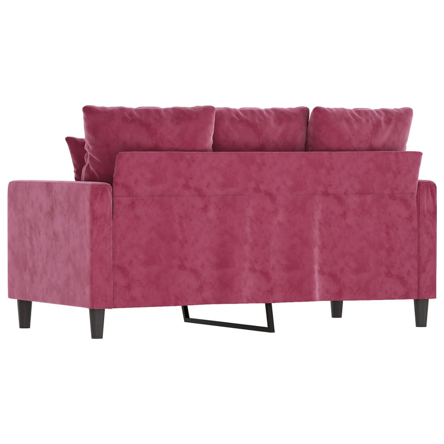 Tweezitsbank Fluweel 120 cm Wijnrood