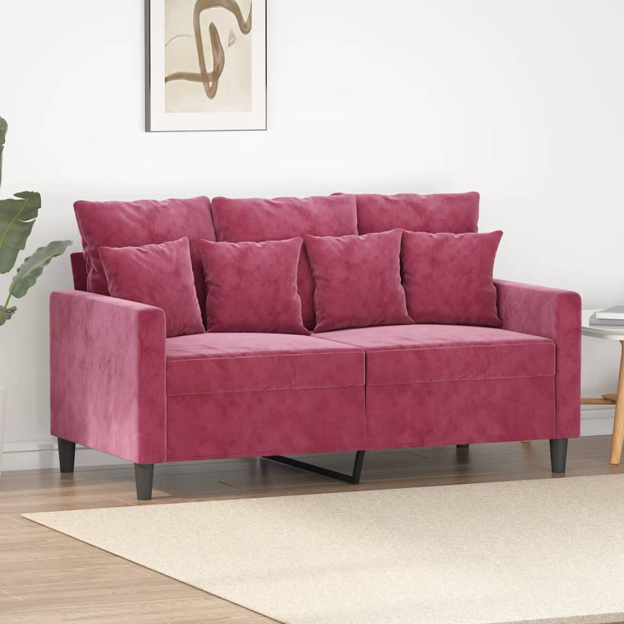 Tweezitsbank Fluweel 120 cm Wijnrood