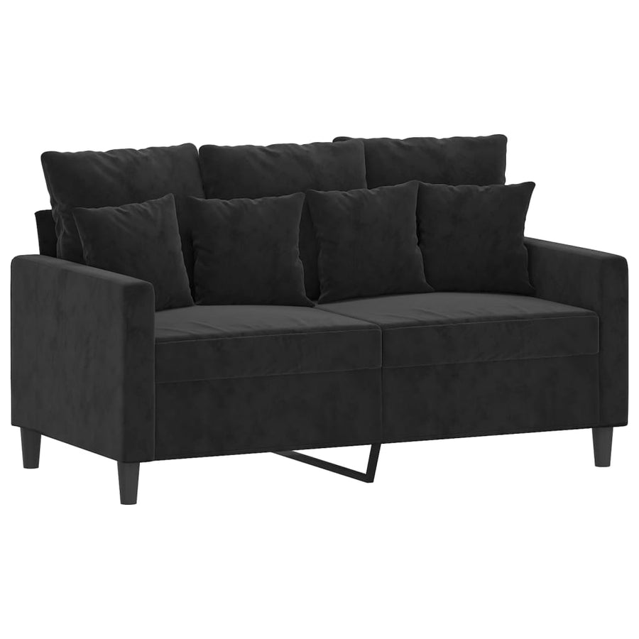 Tweezitsbank Fluweel 120 cm Zwart