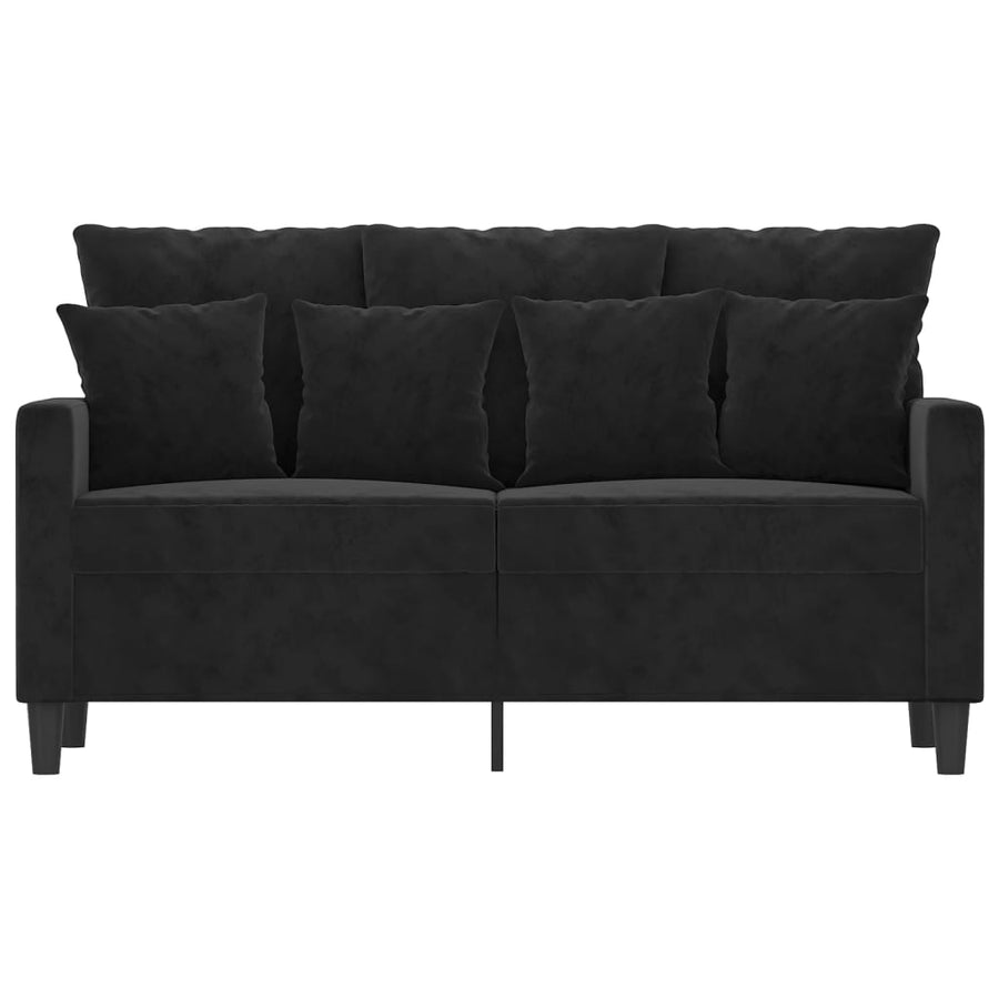 Tweezitsbank Fluweel 120 cm Zwart