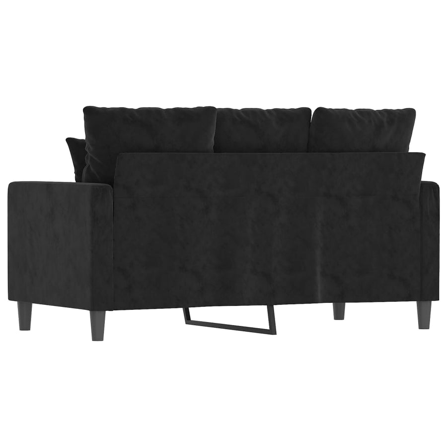 Tweezitsbank Fluweel 120 cm Zwart