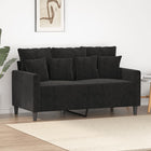 Two-seater sofa 120 cm velvet black