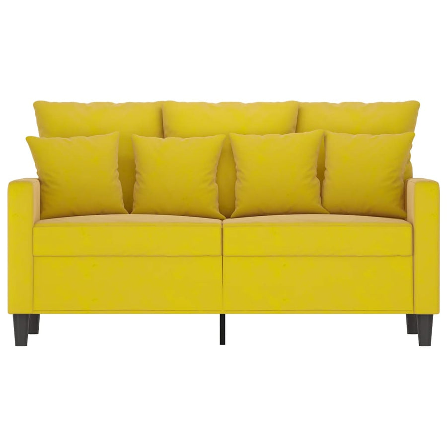 Tweezitsbank Fluweel 120 cm Geel