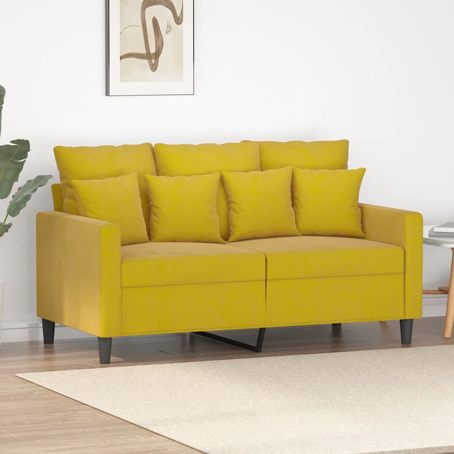 Tweezitsbank Fluweel 120 cm Geel