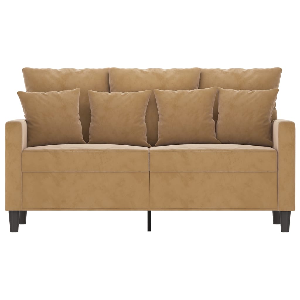 Tweezitsbank Fluweel 120 cm Bruin