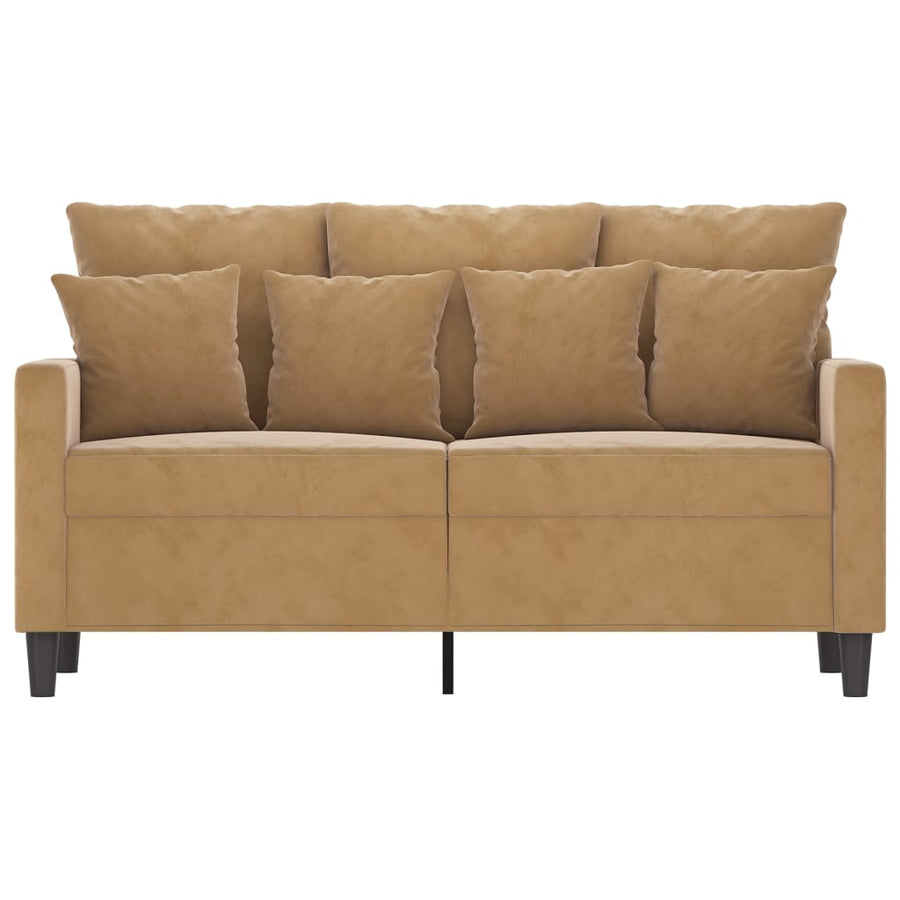 Tweezitsbank Fluweel 120 cm Bruin