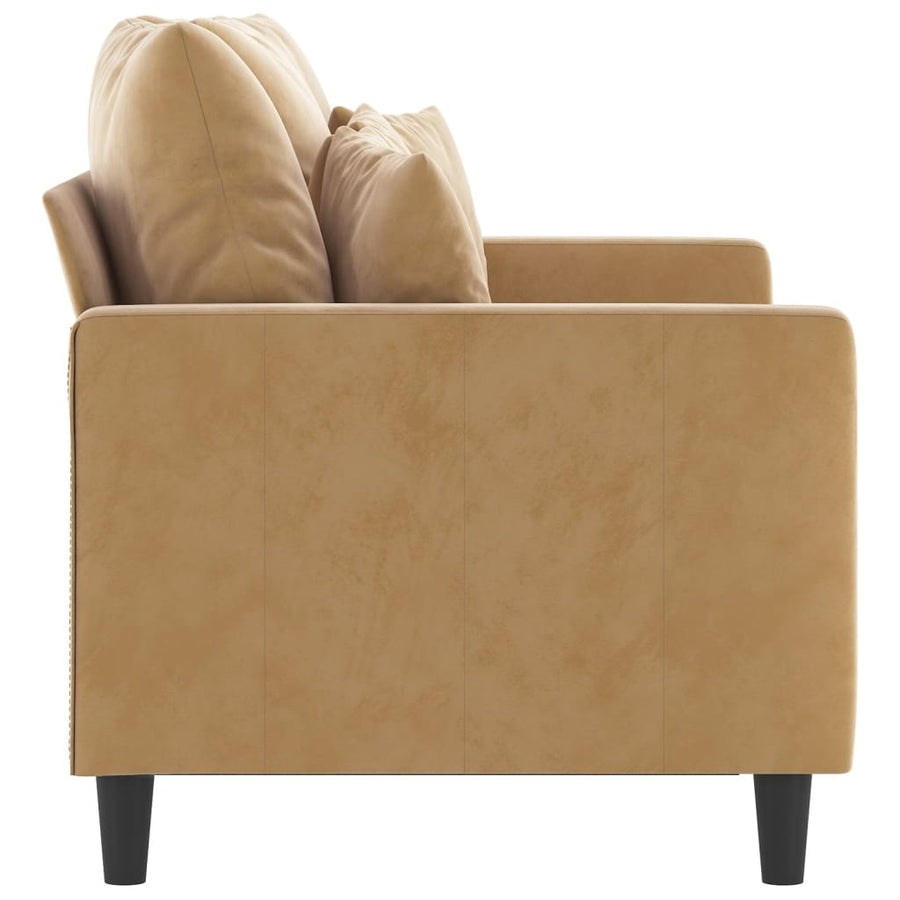 Tweezitsbank Fluweel 120 cm Bruin