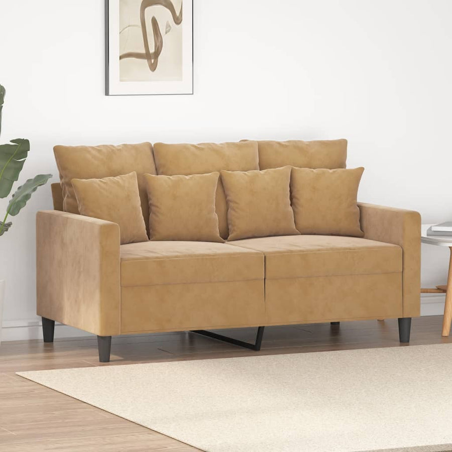 Tweezitsbank Fluweel 120 cm Bruin
