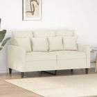 Two-seater sofa 120 cm velvet cream