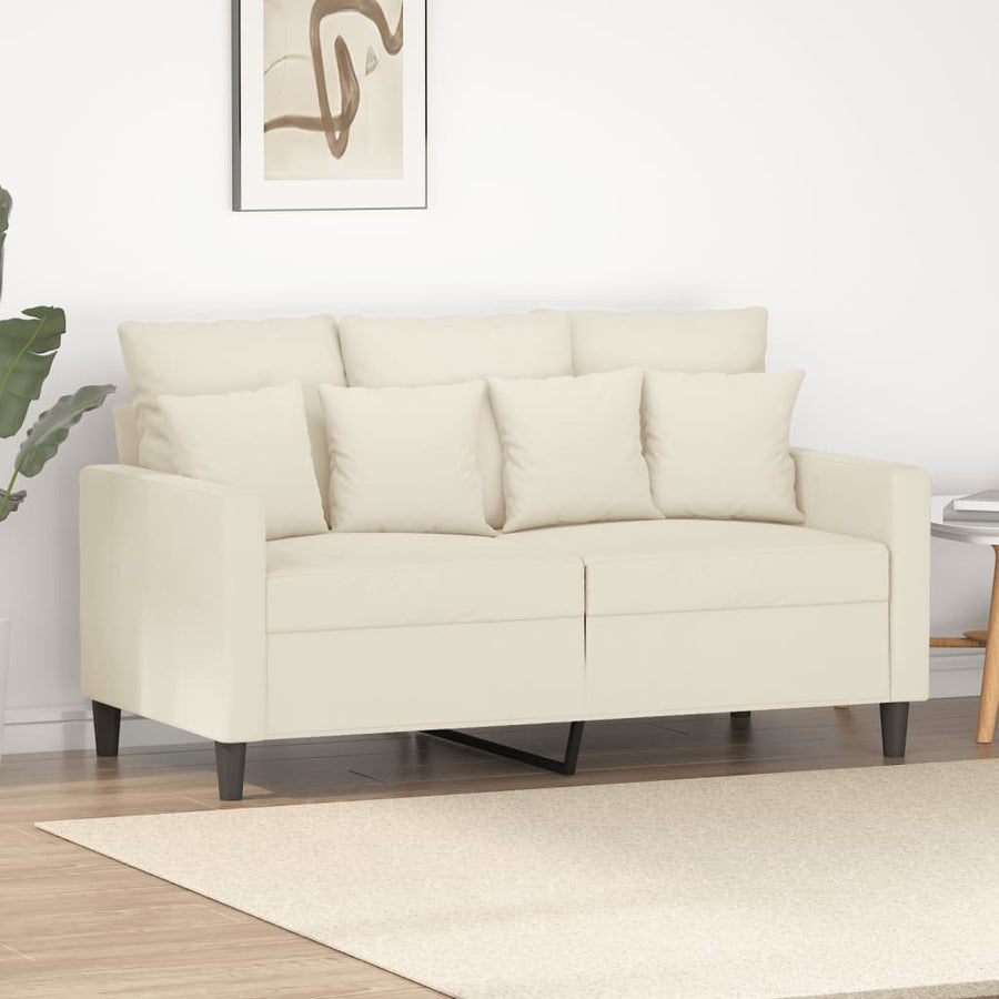 Tweezitsbank Fluweel Kleurig 120 cm Crème