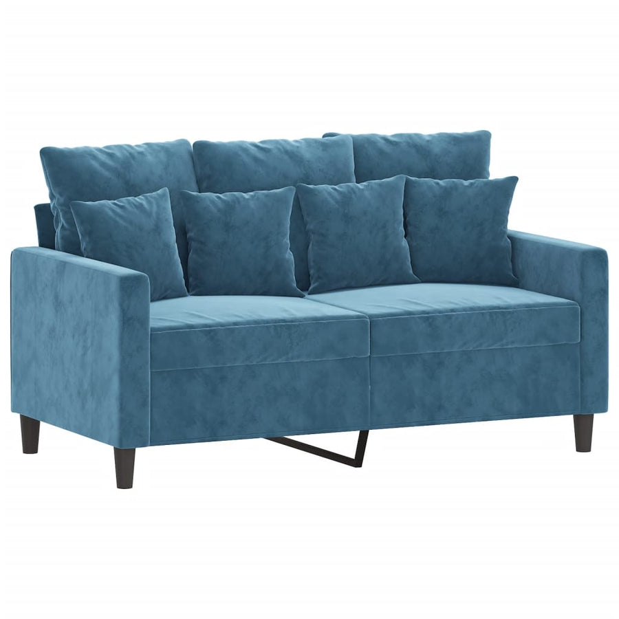 Tweezitsbank Fluweel 120 cm Blauw