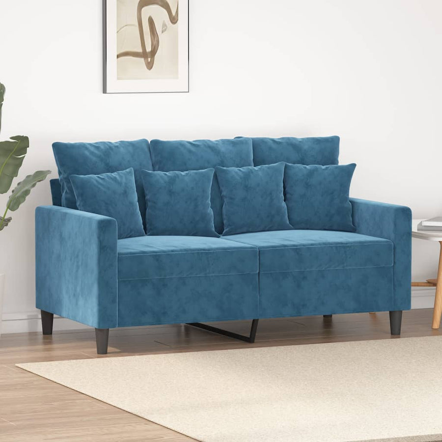 Tweezitsbank Fluweel 120 cm Blauw