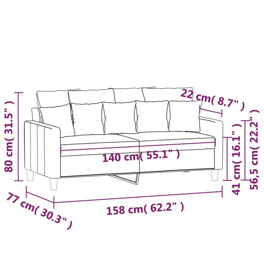 Tweezitsbank Fluweel 140 cm Donkergroen