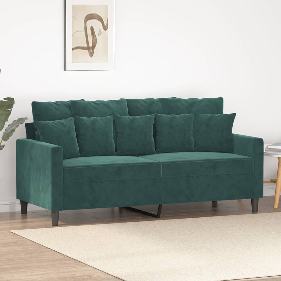 Tweezitsbank Fluweel 140 cm Donkergroen