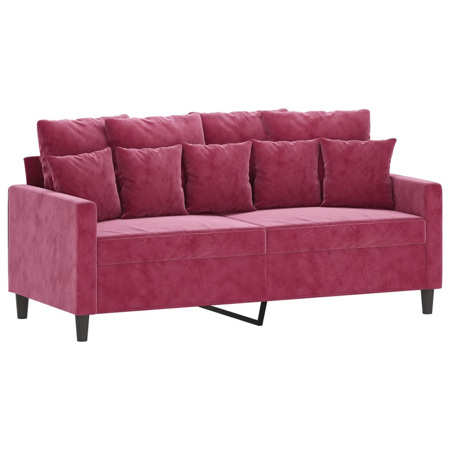 Tweezitsbank Fluweel 140 cm Wijnrood