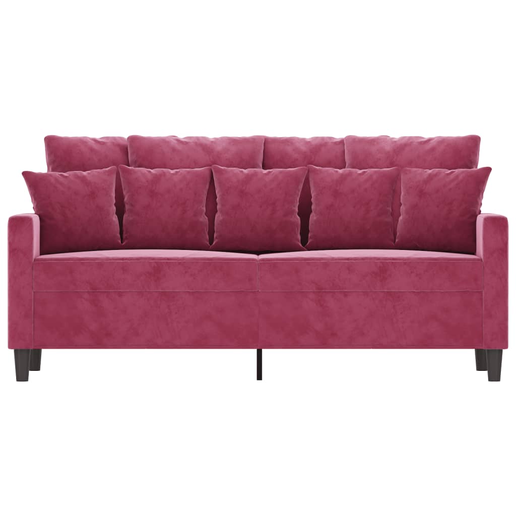 Tweezitsbank Fluweel 140 cm Wijnrood