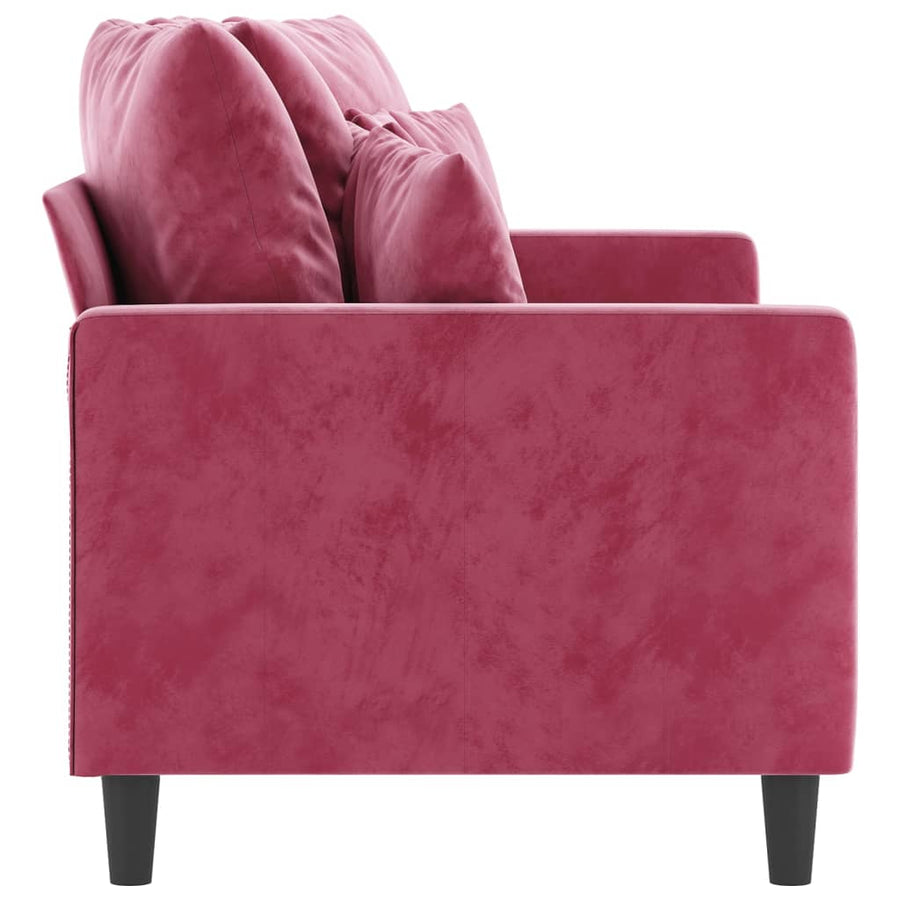 Tweezitsbank Fluweel 140 cm Wijnrood