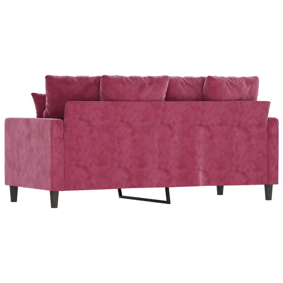 Tweezitsbank Fluweel 140 cm Wijnrood