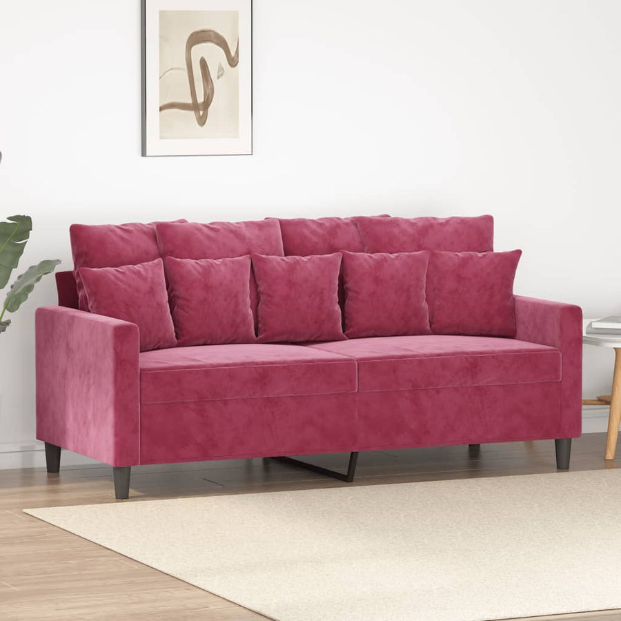 Tweezitsbank Fluweel 140 cm Wijnrood